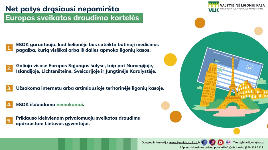 net patys drąsiausi nepamiršta europos sveikatos draudimo kortelės vlk infografikas