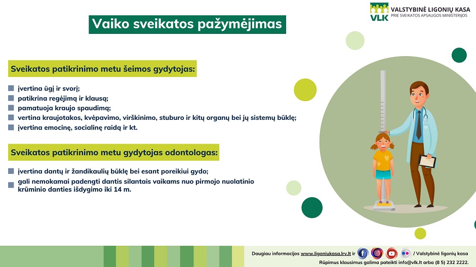 vaiko sveikatos pažymėjimas vlk infografikas